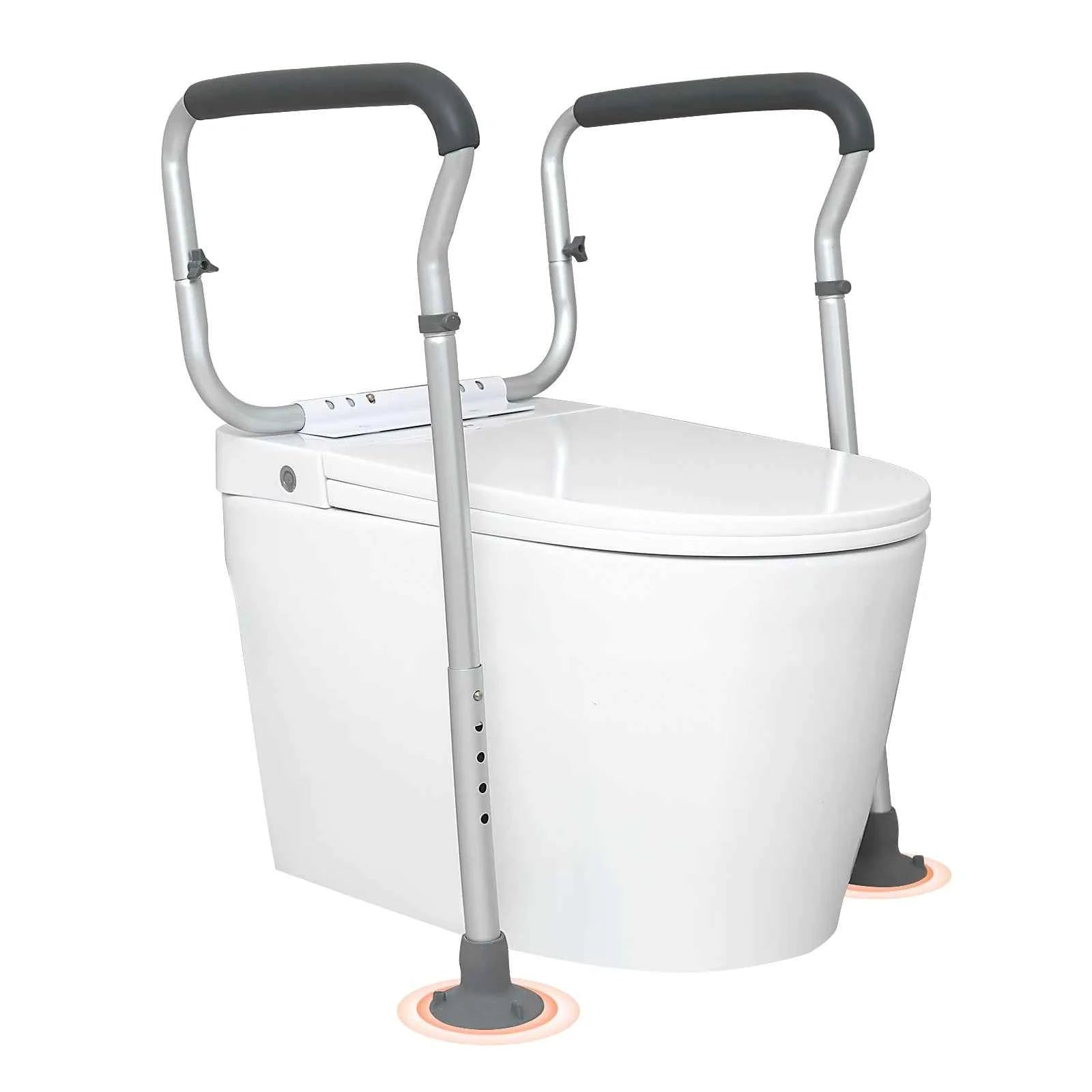 Toilet Safety Rail Adjustable Width and Height Supports 300 lbs