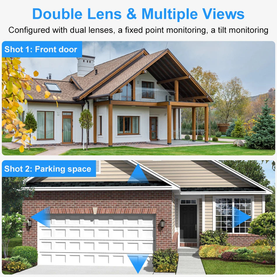 6MP PTZ WiFi IP Camera Dual Lens Dual Screen Outdoor Security Camera
