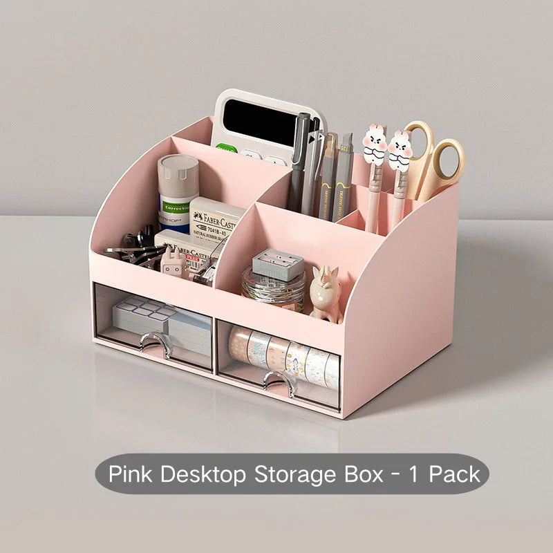 Desktop Organiser with Two Clear Drawers