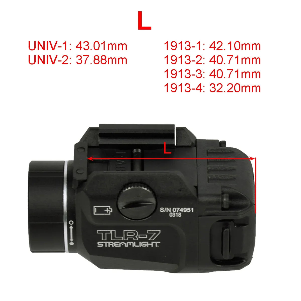 TLR Tactical LED Weapon Light Series TLR-1HL TLR-3 TLR-4 TLR-7 TLR-8