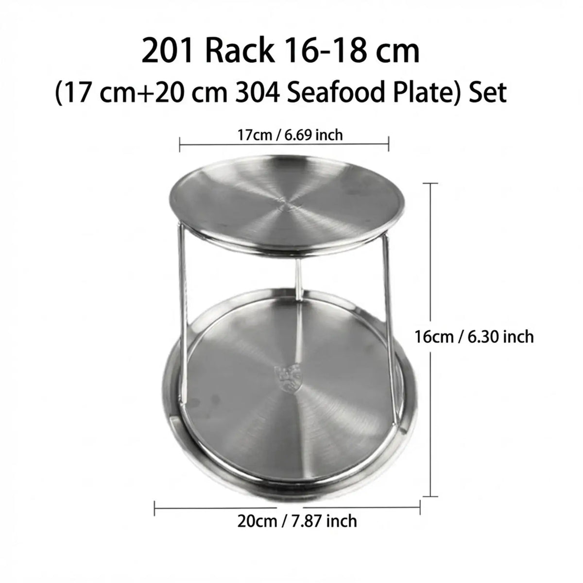 2-Tier Round Stainless Steel Serving Stand for Cakes and Snacks