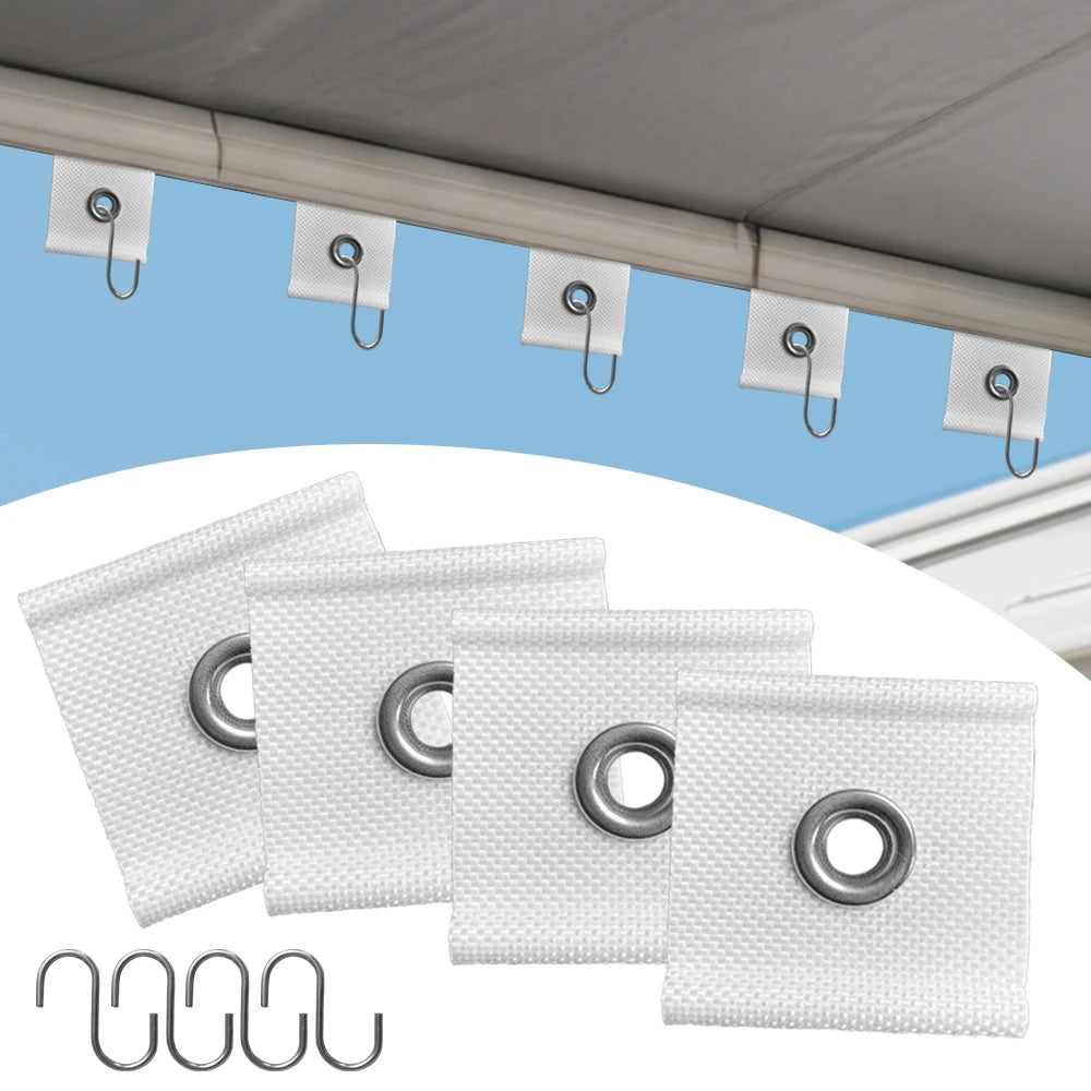 4Pcs S Shaped Camping Awning Hooks Clips Durable RV Tent Hangers Light Hangers with Holes Practical Caravan Camperb Accessories