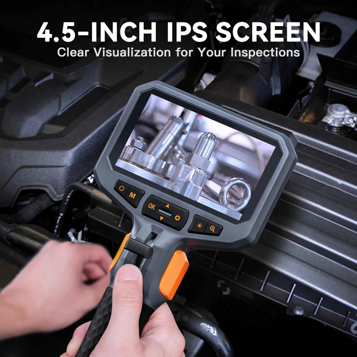 4.5-Inch Articulating Borescope 1080P Endoscope Camera with 32GB TF Card