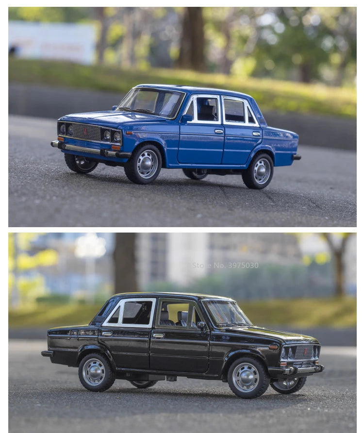 1/24 LADA 2106 Alloy Scale Car Model Diecast Vehicles Car Toys with Sound and Light Toys Collection for Boys Birthday Gift Kids