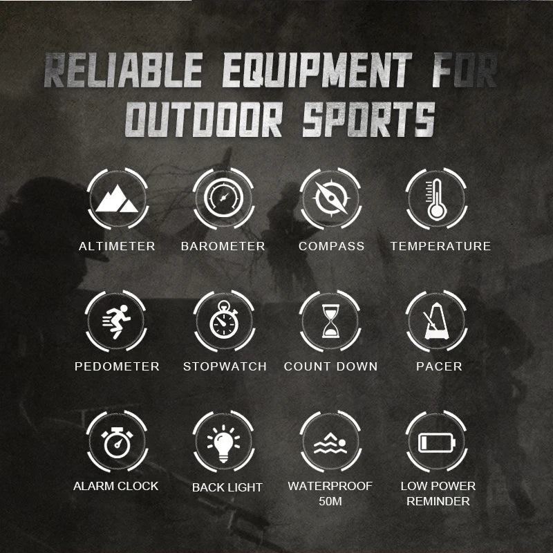 NORTH EDGE APACHE-46 Men Digital Watch Outdoor Sports Running Swimming Outdoor Sport Watches Altimeter Barometer Compass WR50M