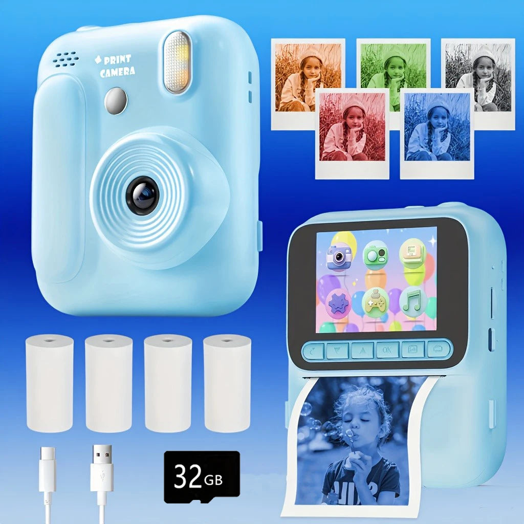 Kids Instant Color Printing Camera 32GB 1080P