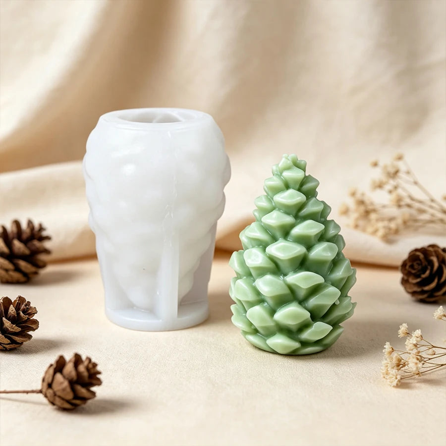 Molde de vela de cono de pino largo de silicona