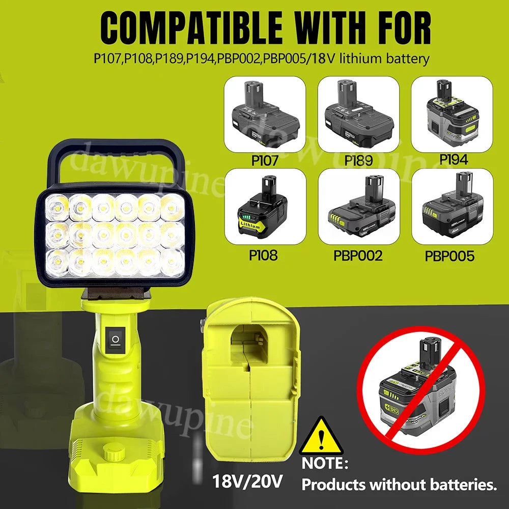 LED Work Light for Ryobi 18V Batteries, Light Only