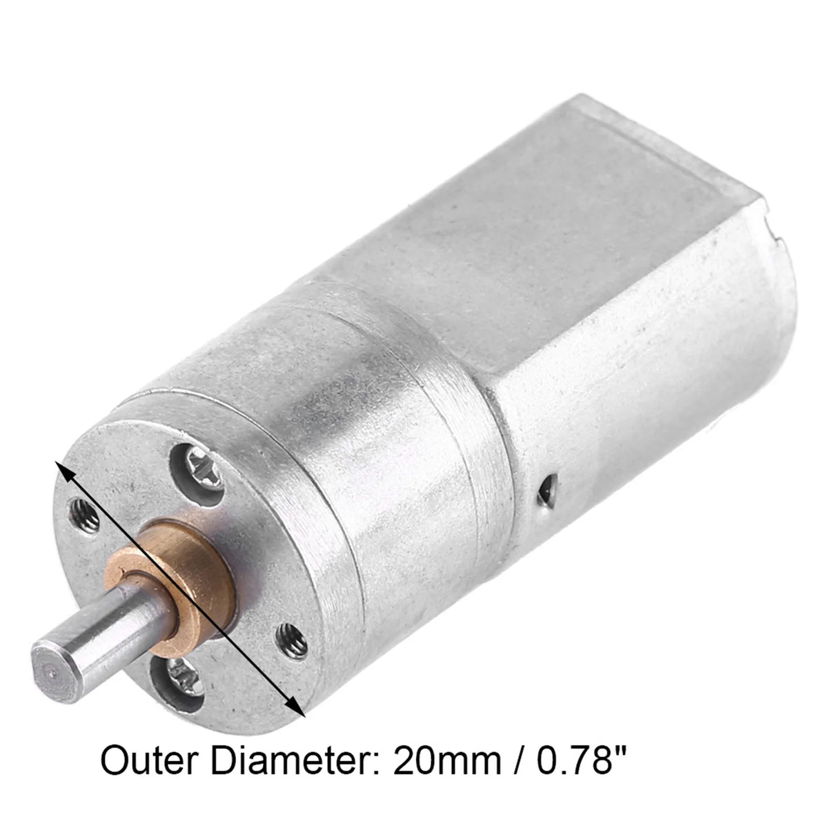 12 V:n suurivääntöinen alennusvaihdemoottori, 15-200 RPM, 20 mm:n vaihteisto