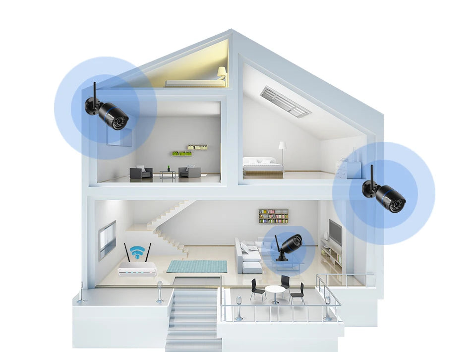 Cameră de securitate WiFi de exterior 4MP cu alerte de mișcare și vedere nocturnă