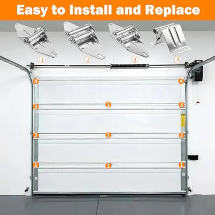 Garage Deur Hardware Set met 2" Nylon Rollen voor 7' Deuren