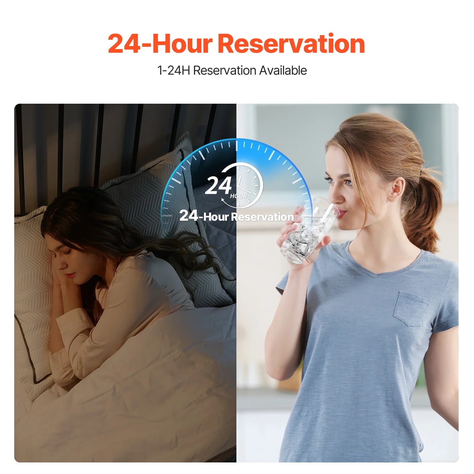 Countertop Ice Maker 50lbs/Day with Self-Cleaning & 2 Sizes