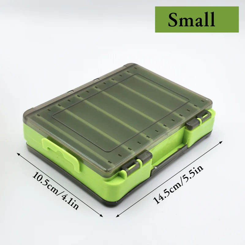 Caja de pesca de doble capa con compartimentos