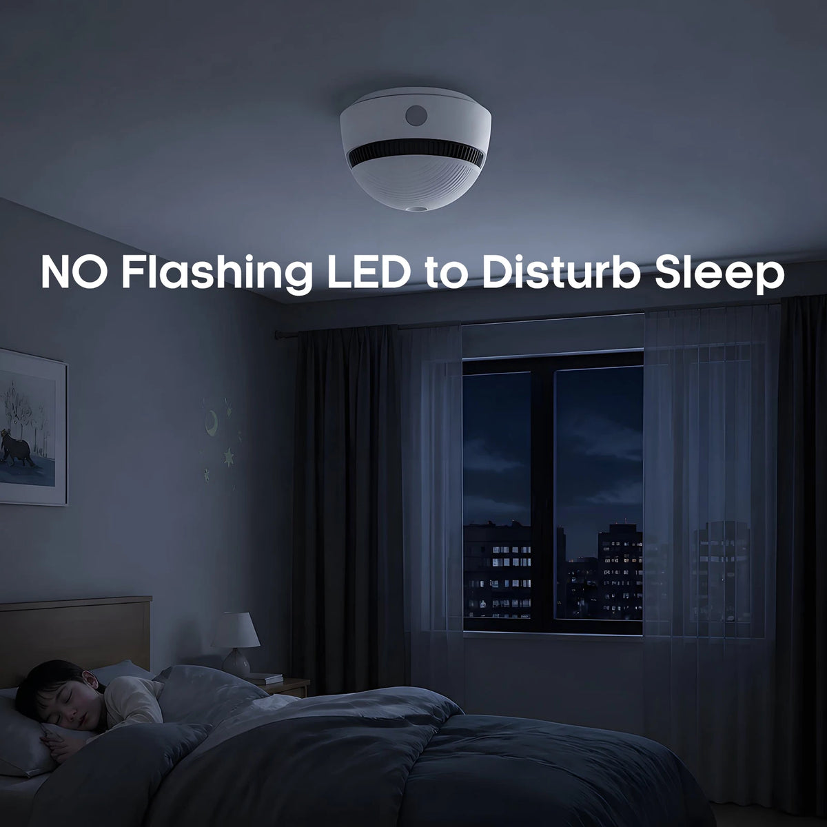 DC 3V Smoke Detector 85dB Self-check Function 10-Year Sensor Lifespan Battery Powered Smoke Alarm Hallway Garage Apartment Security