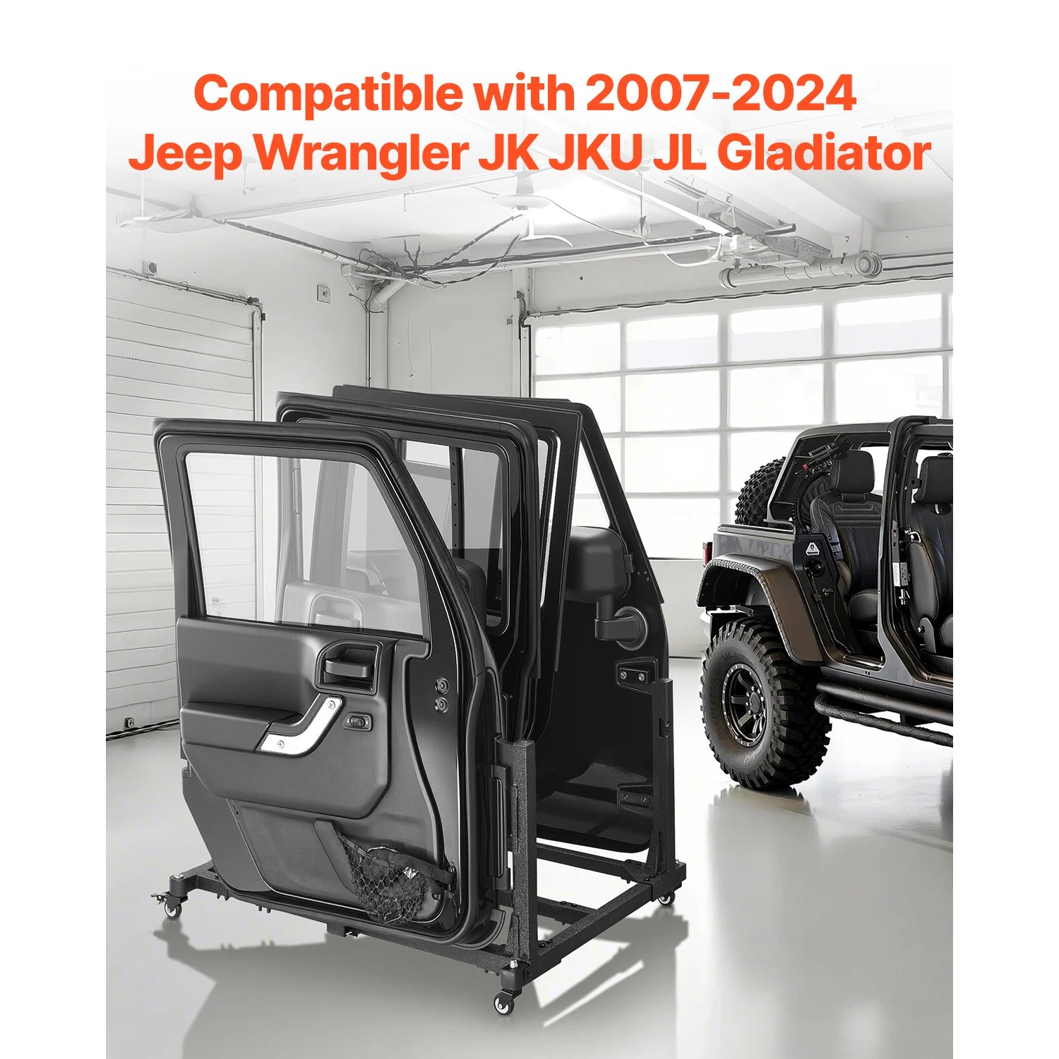 Wrangler JK JL JKU Gladiator Jeep Kapı Depolama Arabası – 4 Kapılı Raf
