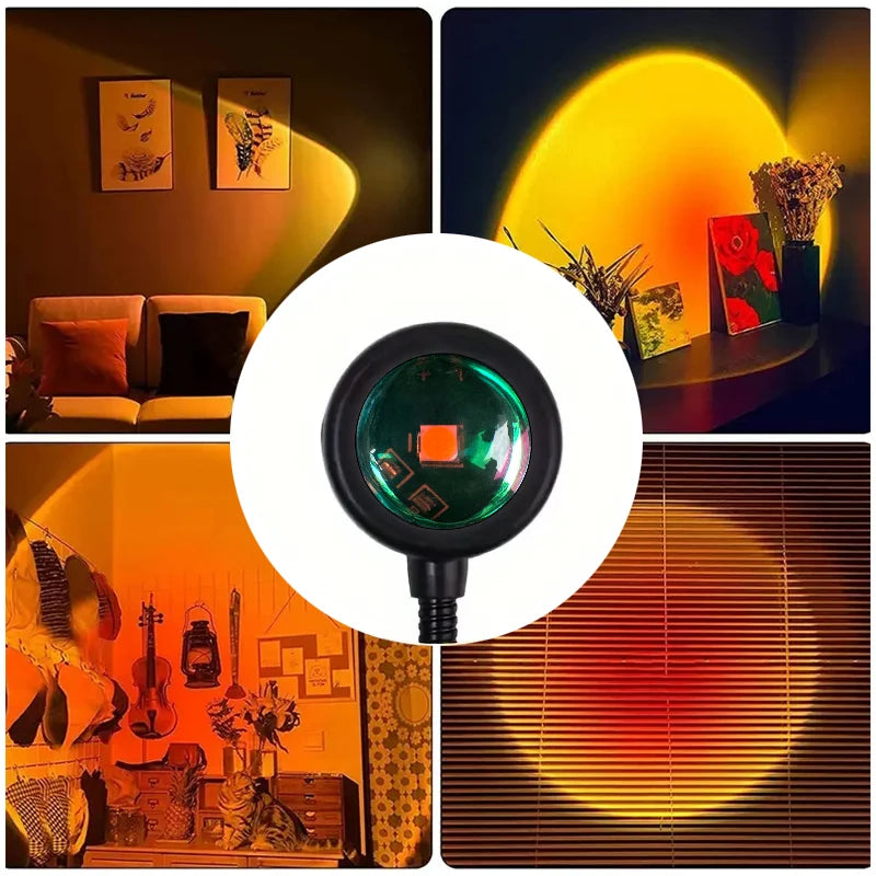 Candeeiro de projeção do pôr do sol R13 com USB
