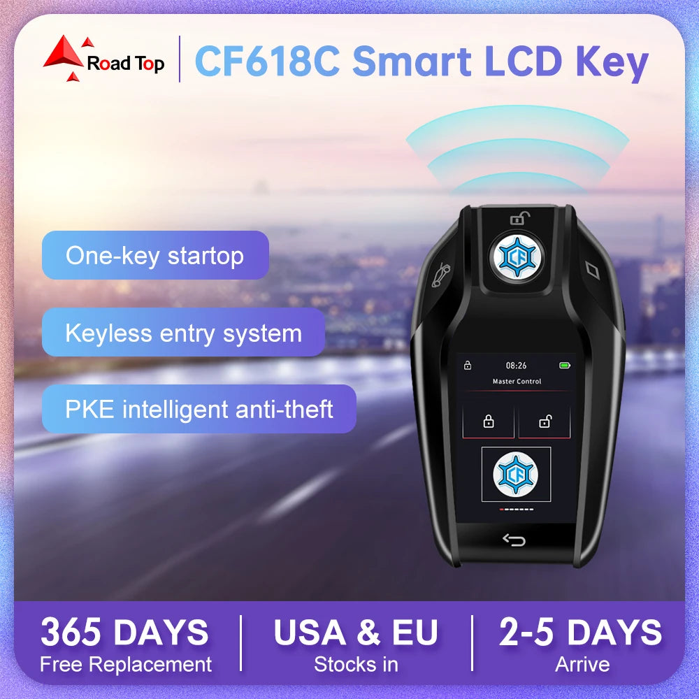 Universal LCD Smart Car Key with Custom Wallpaper
