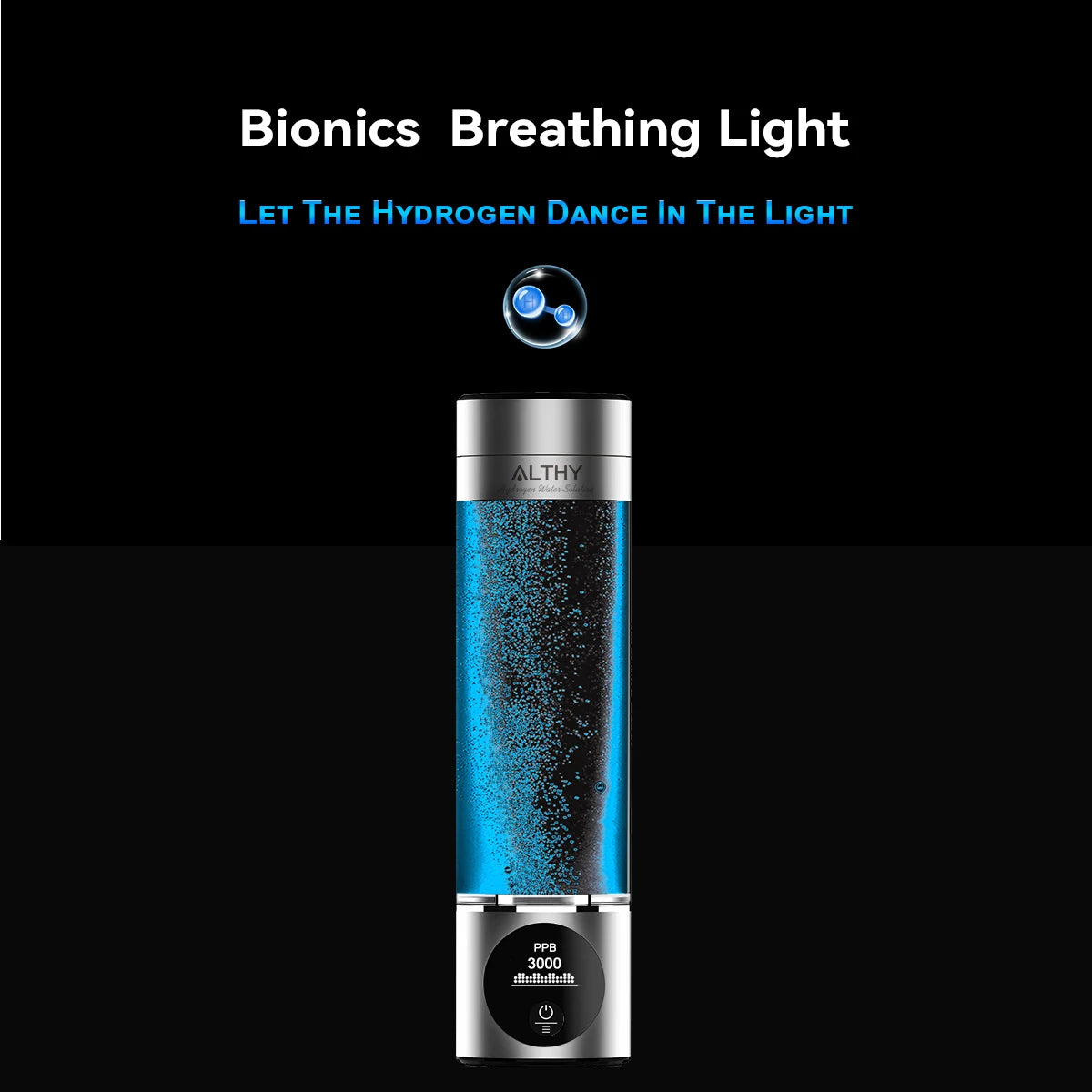 Hydrogen Water Generator Bottle with Dual Chamber & Display
