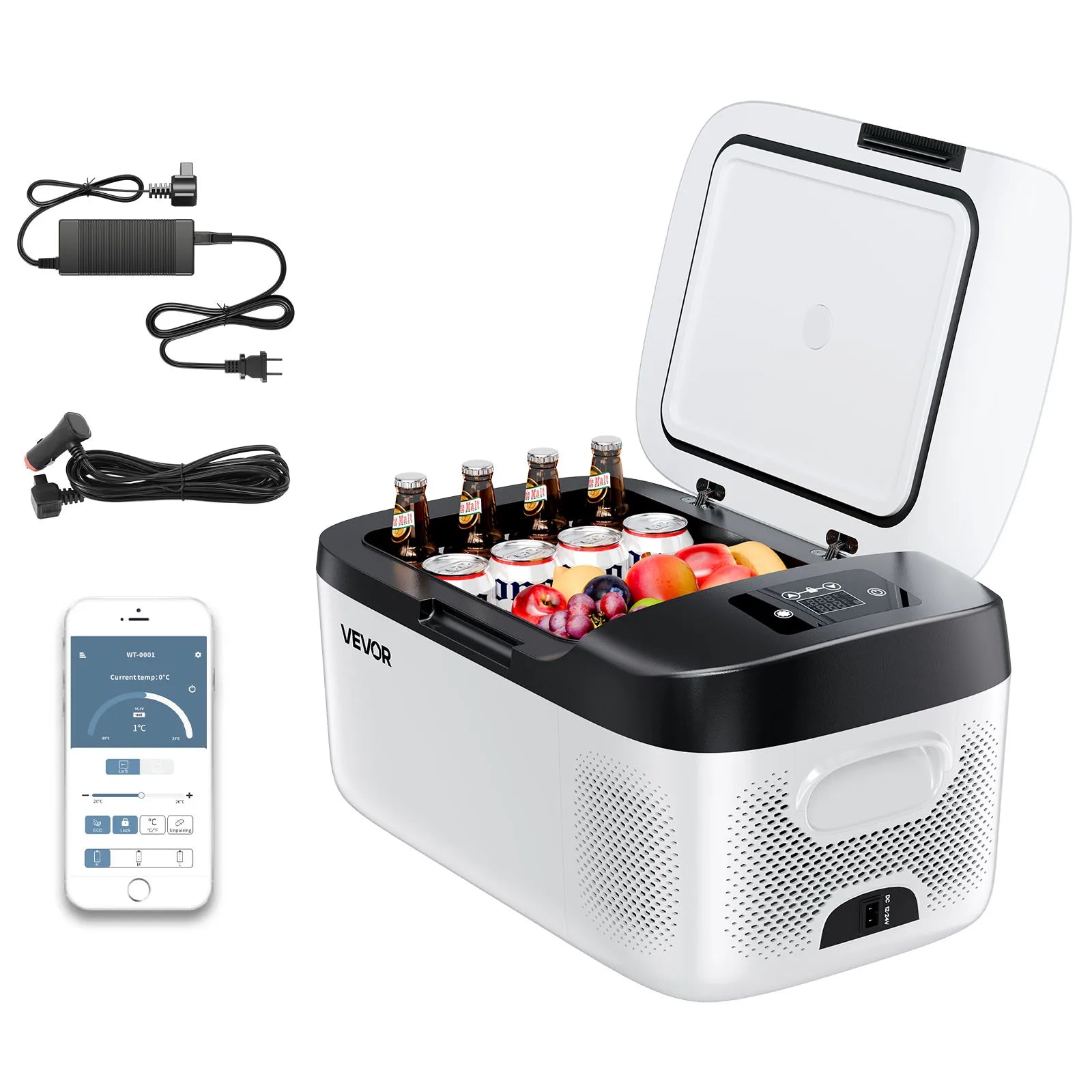 Portable Car Fridge Freezer 15L–55L Electric Cooler 12V/24V & AC