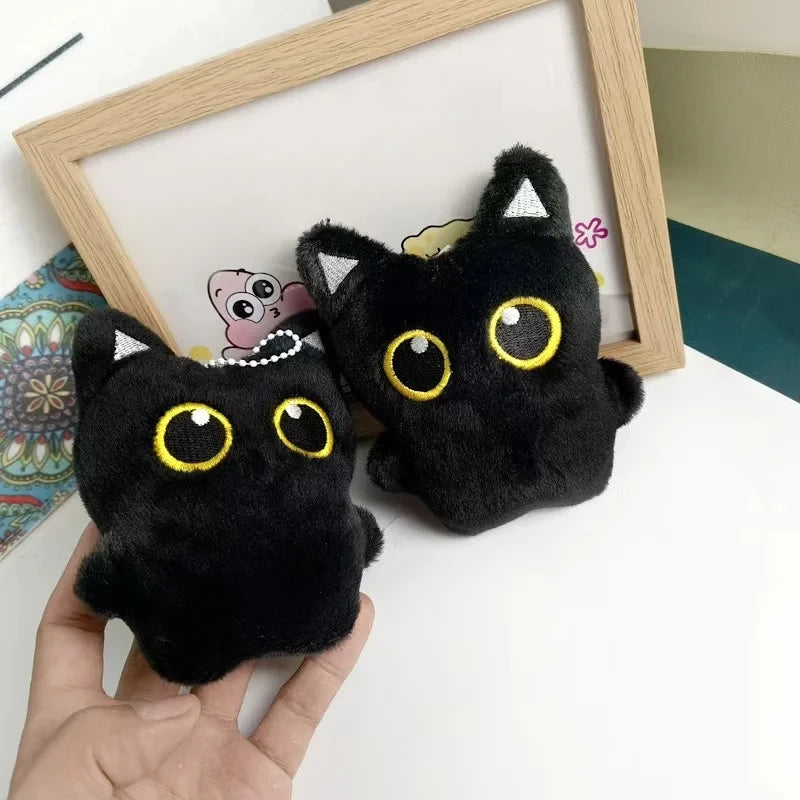 Black Cat Plush Bag Charm, 1 or 2 Pieces