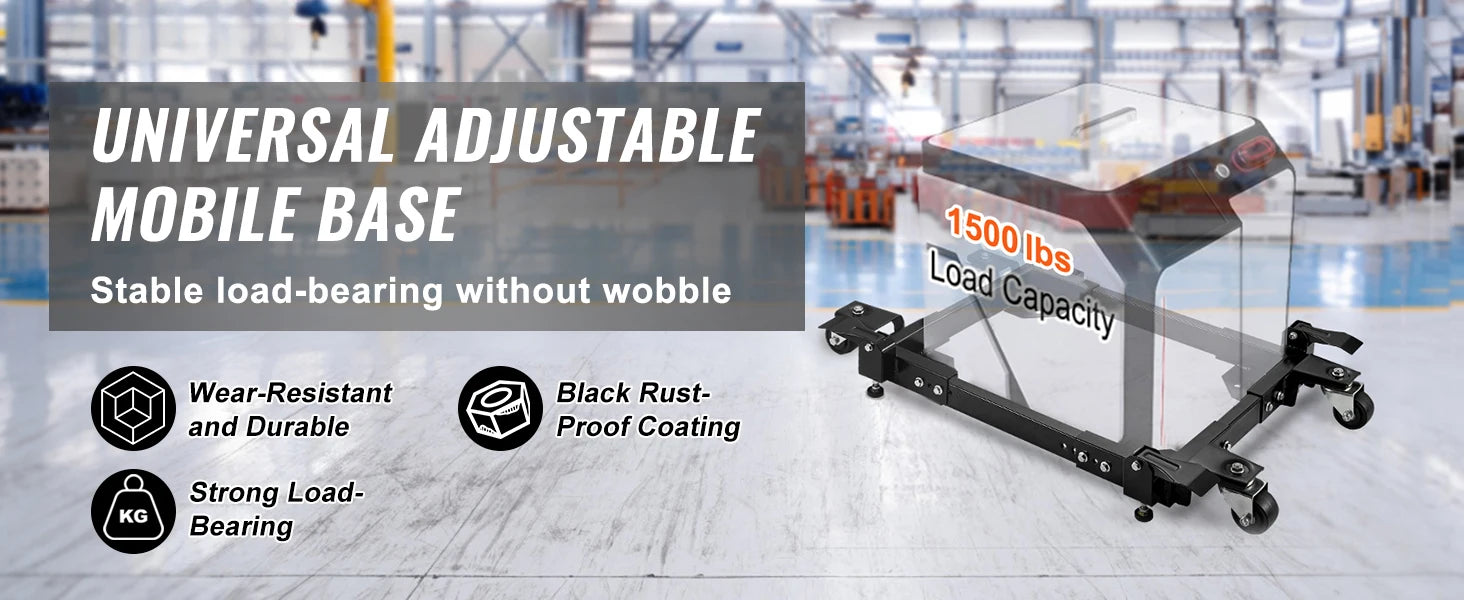 SucceBuy 1500Lbs Washing Machine Stand Movable Refrigerator Mobile Roller Base with Wheels Adjustable Bracket for Home Appliance