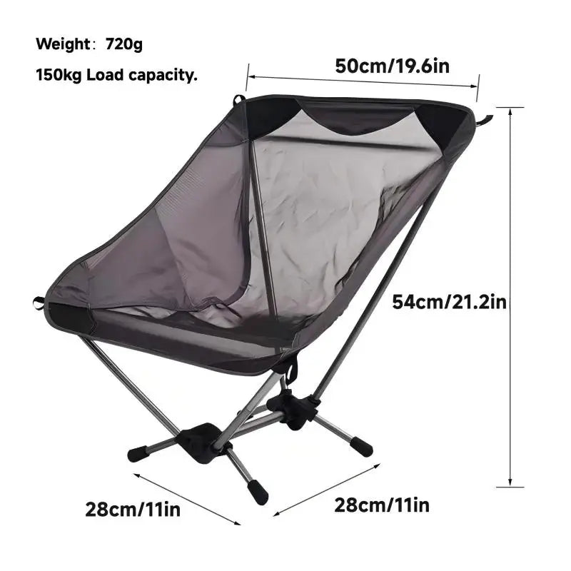 Ultralight Foldable Camping Chair 780g for Hiking and Travel