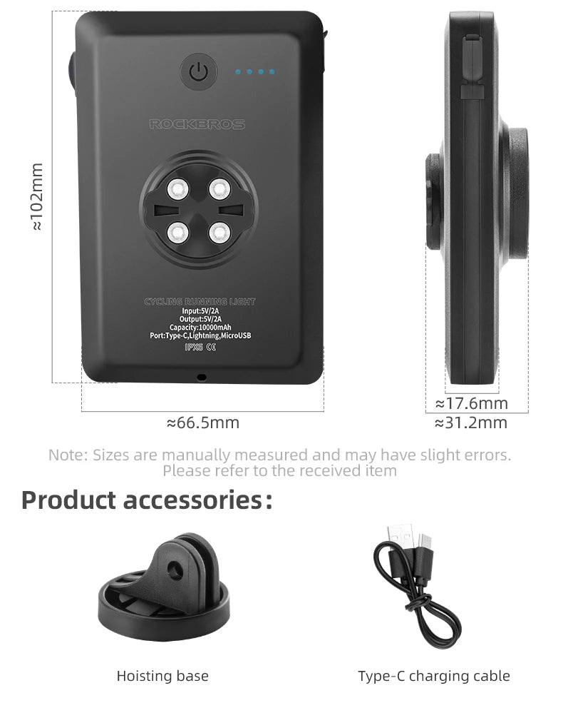 Bicycle Front Light RL-S2, IPX6 Waterproof 10000mAh