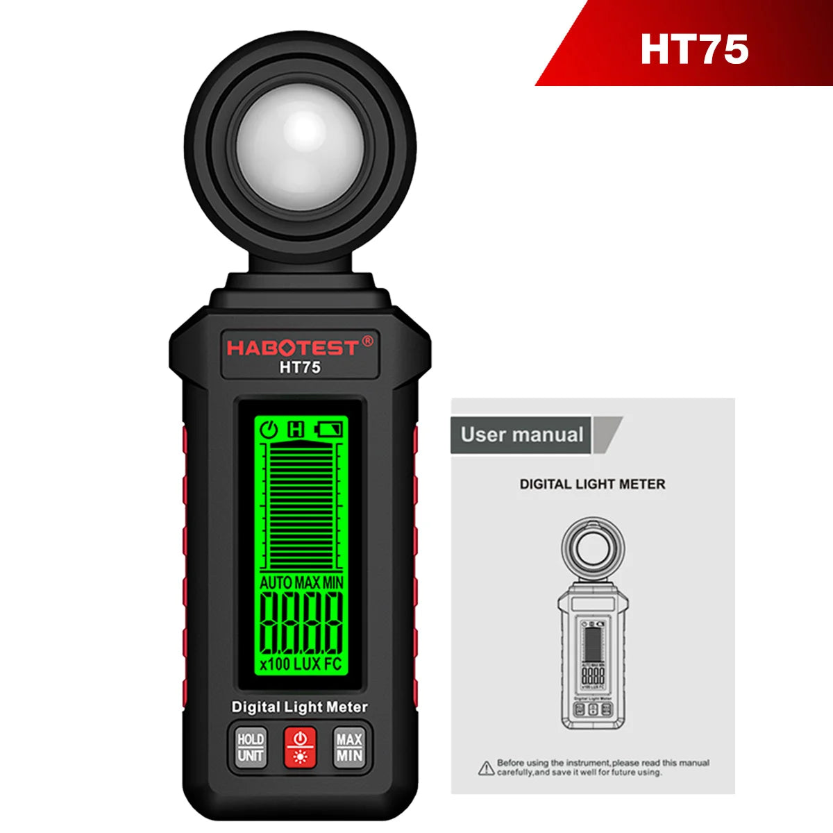 HT75 Digital Light Meter - Lux and Foot-Candles