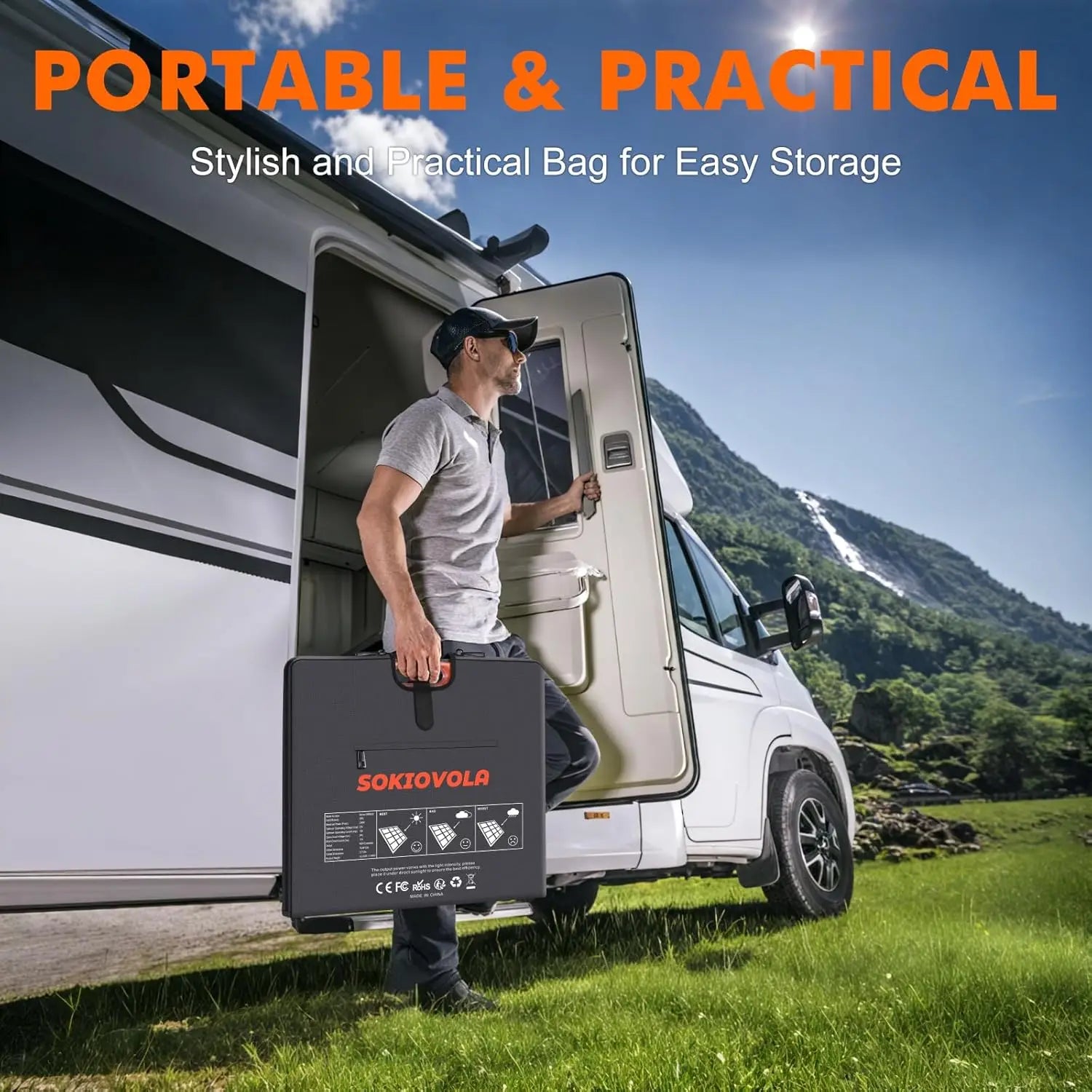 200W Portable Solar Panel for Power Stations, IP68 Waterproof