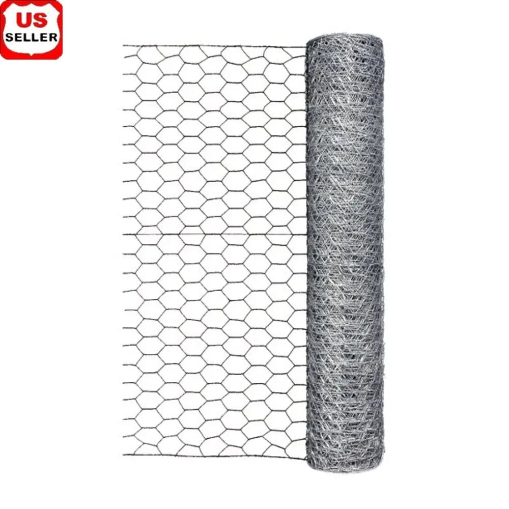 Galvanized Steel Chicken Wire Roll 24in x 50ft Garden Fence Mesh
