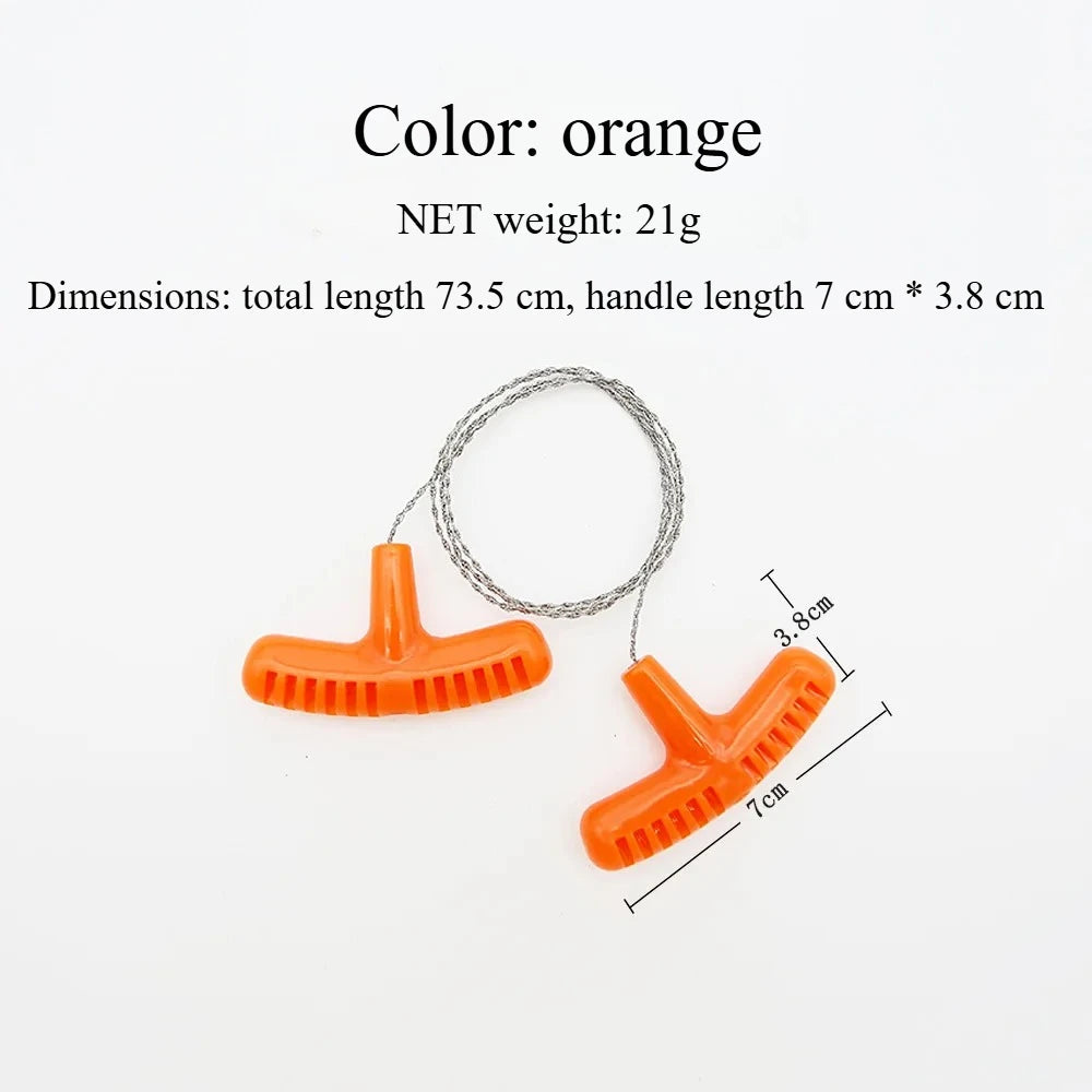 High-quality Multi-purpose Mini Pocket Wire Saw Stainless Steel Wire Saw Orange Outdoor Camping Emergency Survival Gear Tools