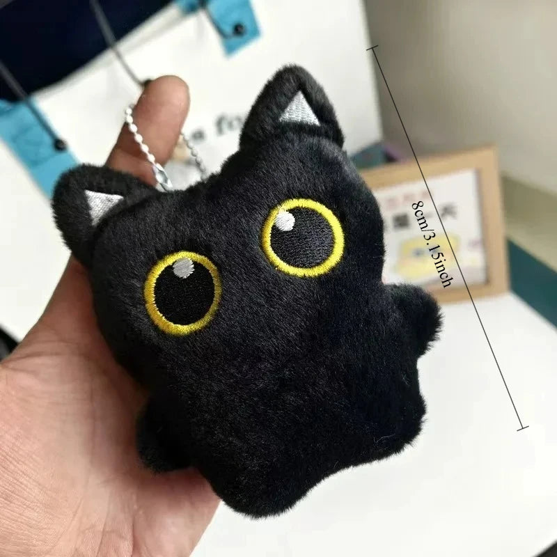 Black Cat Plush Bag Charm, 1 or 2 Pieces