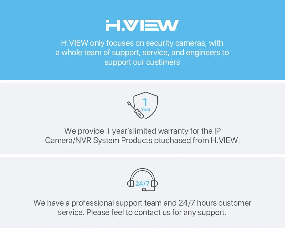 H.VIEW 3MP WiFi Indoor Security Camera with AI Detection