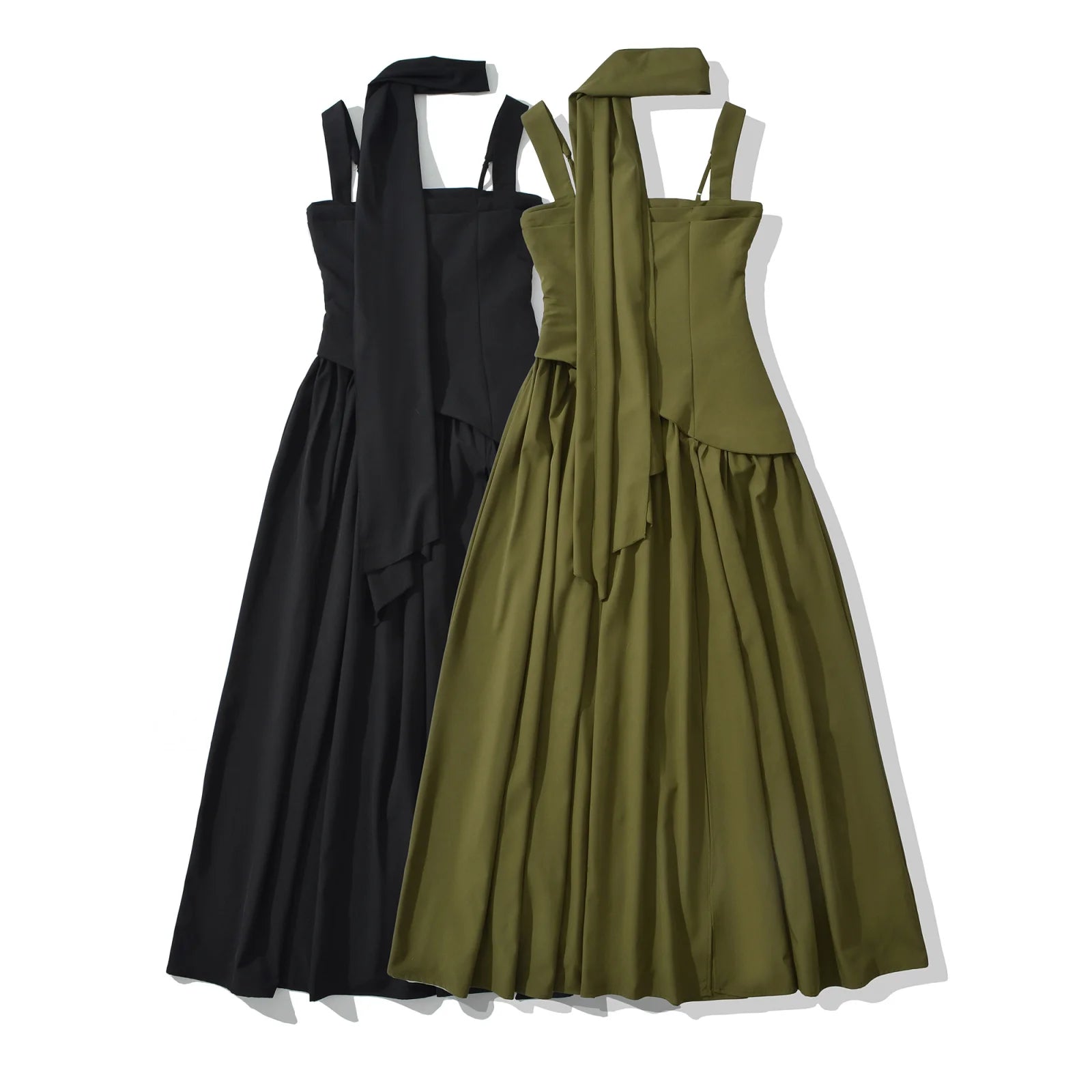 Sexy High Slit Midi Dress with Strapless A-Line Silhouette