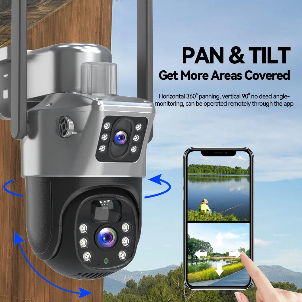8MP Wireless Dual-Lens Solar PTZ Security Camera