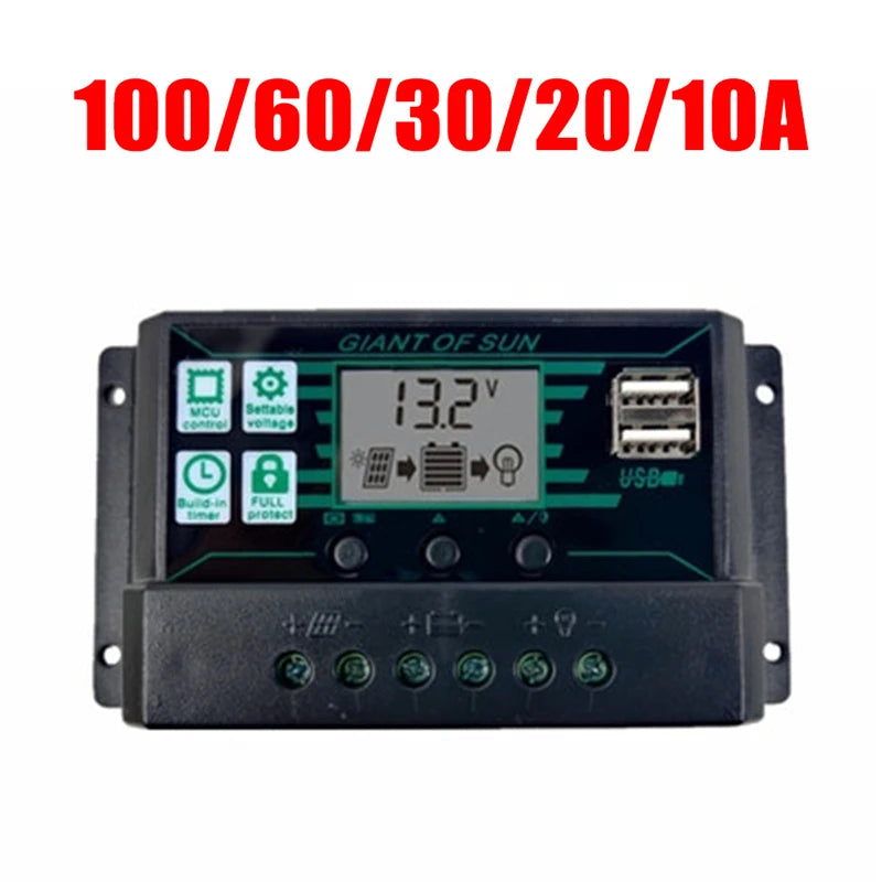 12 V / 24 V Solar Charge Controller with LCD