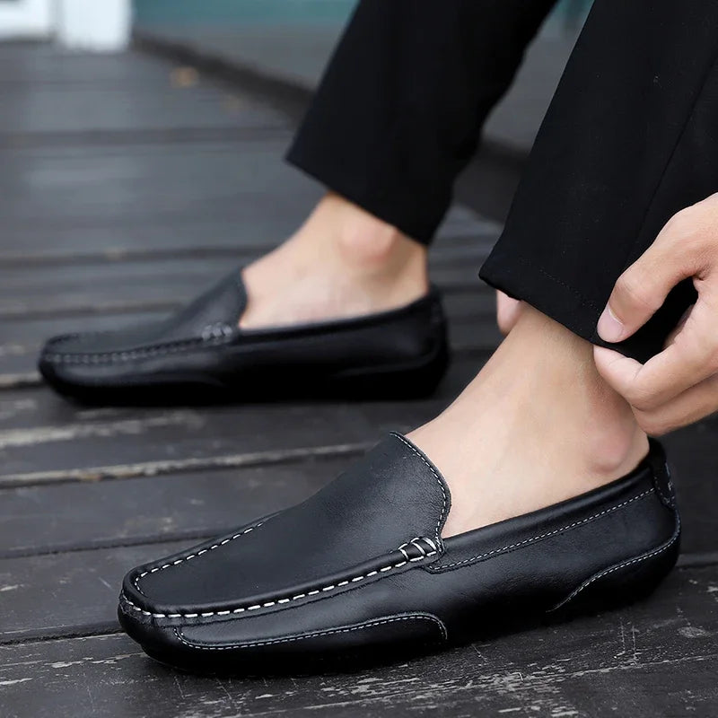 Genuine Leather Breathable Slip-On Loafers for Men