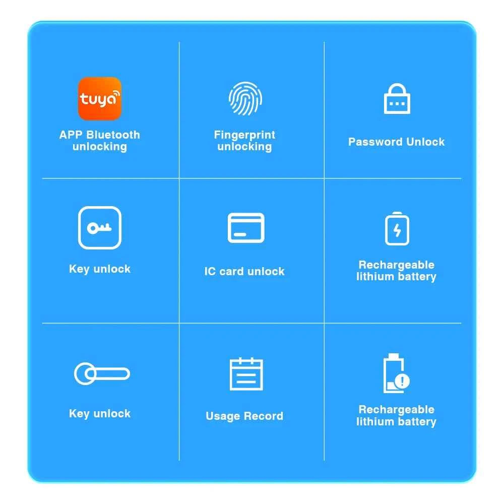 Smart Door Lock Fingerprint App Password Card Key Unlock