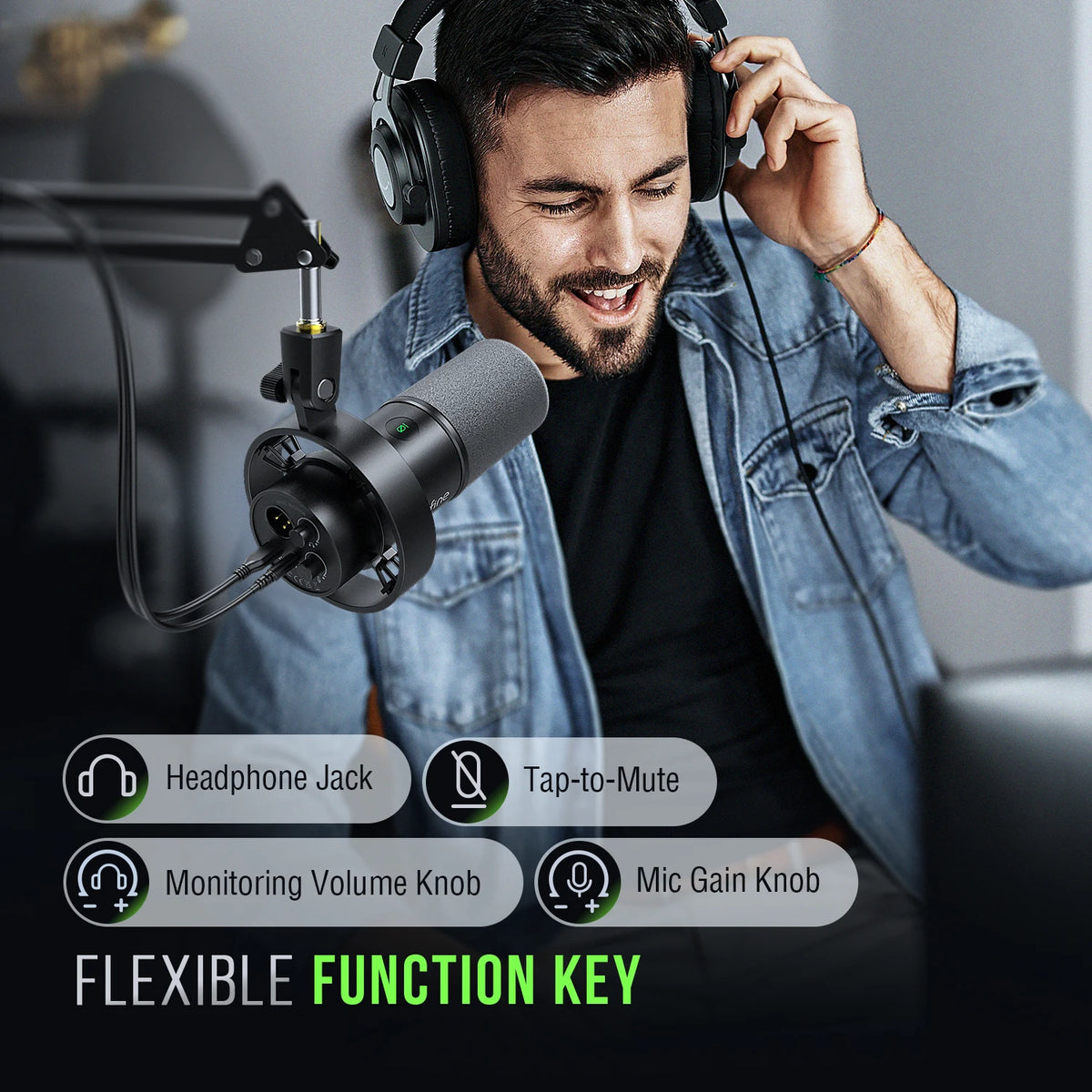 Microphone dynamique K688 USB/XLR avec suspension antichoc