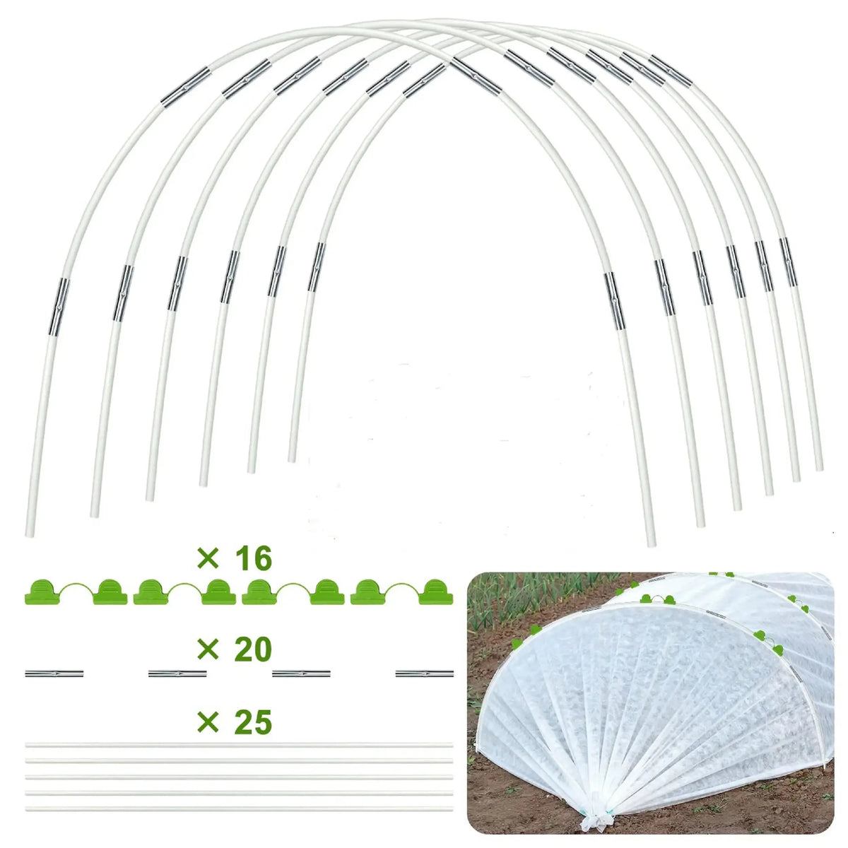 DIY Plant-Tunnel Arch Support Pieces, 25/50 Packs