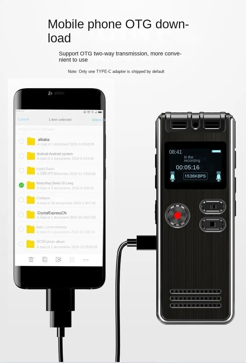 128GB Voice Activated Mini Recorder with Noise Reduction & USB