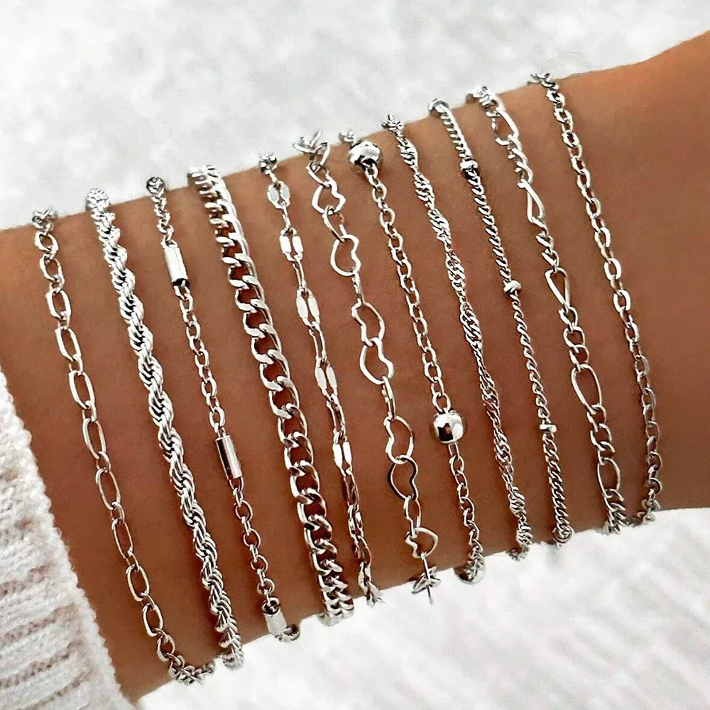 Boho Twist Chain Bracelet Set for Women