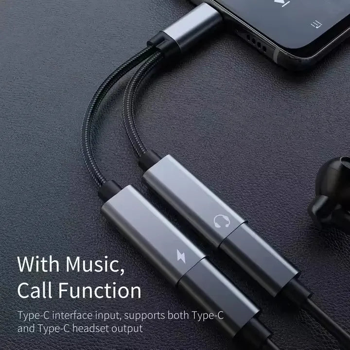 USB-C Audio and Charging Splitter Adapter