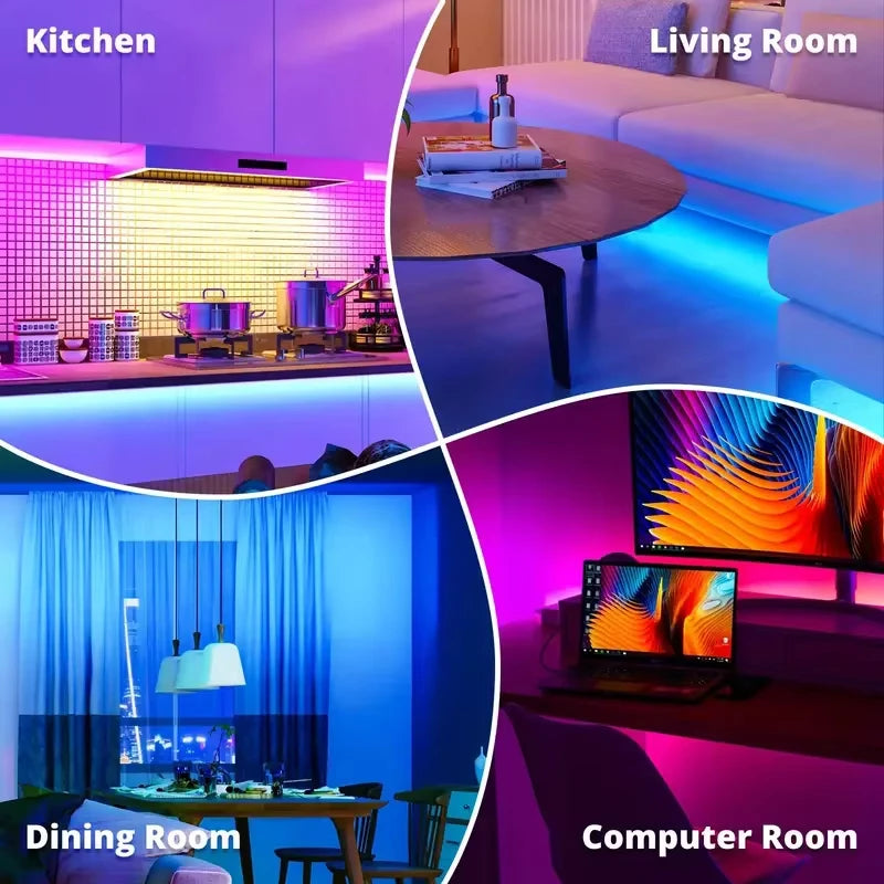 Bandă LED RGB USB cu control prin aplicație Bluetooth