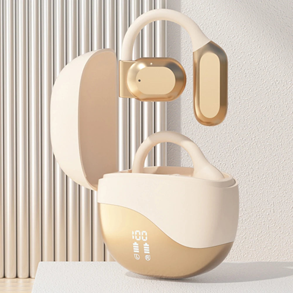 AI Translator Earbuds Bluetooth 5.4 Noise Cancelling Real Time Translator Ear Hook Two-Way Voice Translator for Business Travel