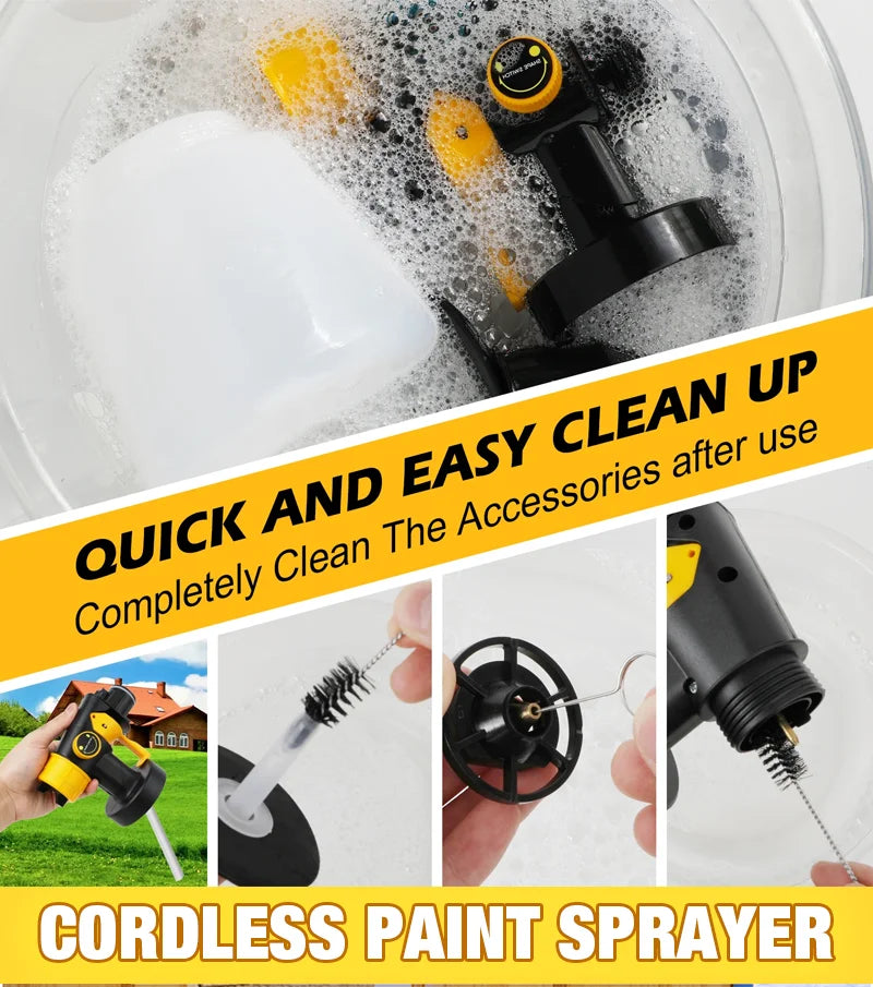 Cordless HVLP Paint Sprayer with 800ml Cup & 3 Spray Patterns