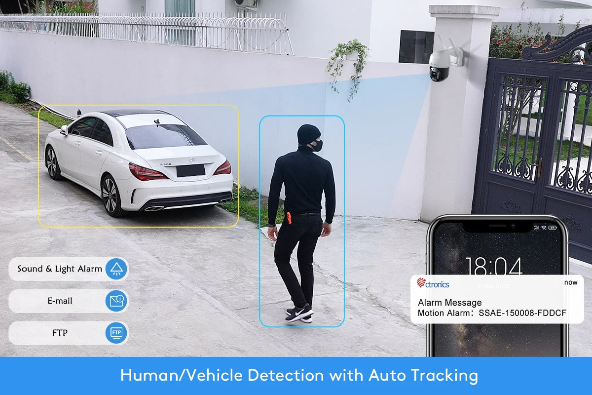 4K 8MP Outdoor Security Camera with Smart Tracking