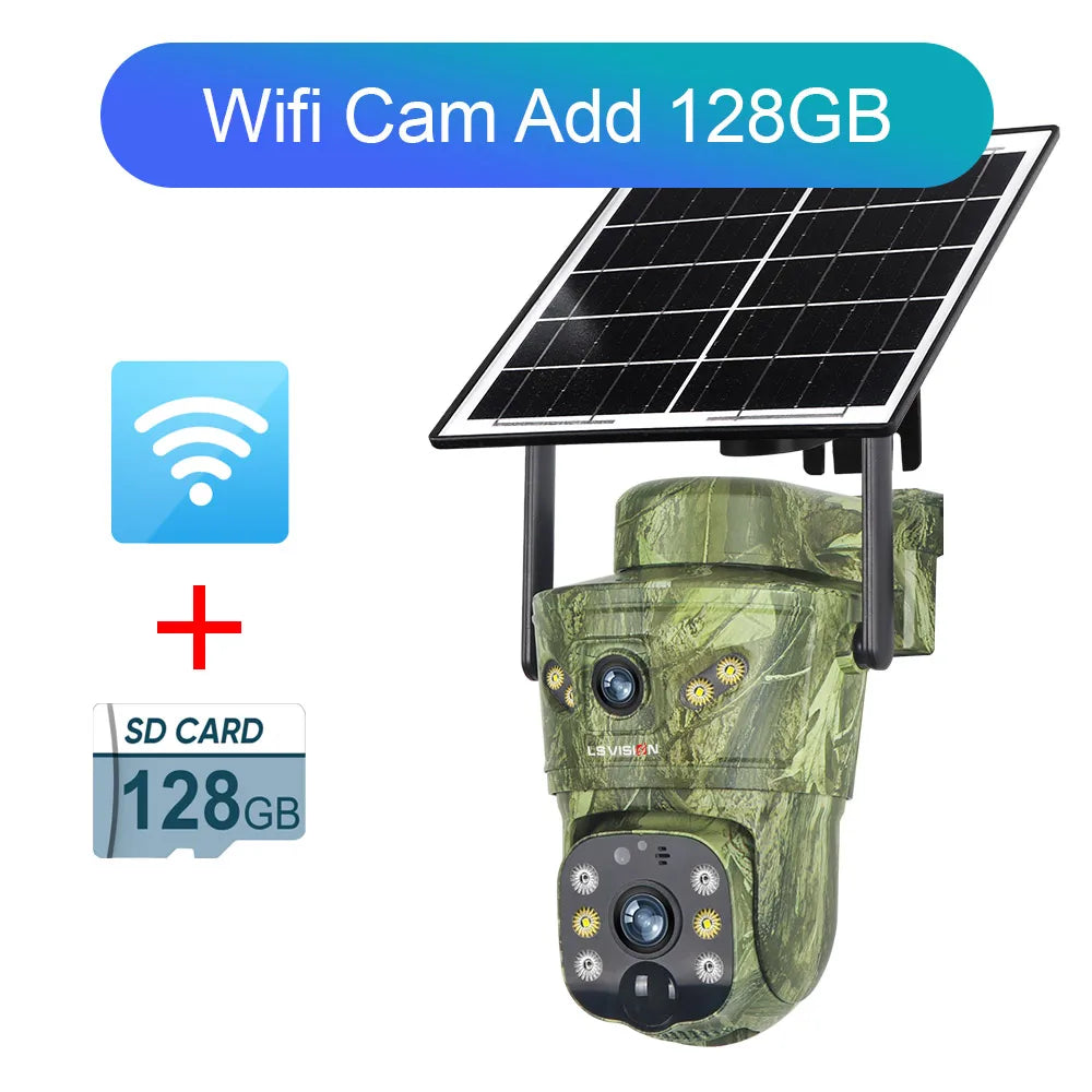 4K Solar Security Camera with 360° PTZ, 4G/WiFi & Dual Screen