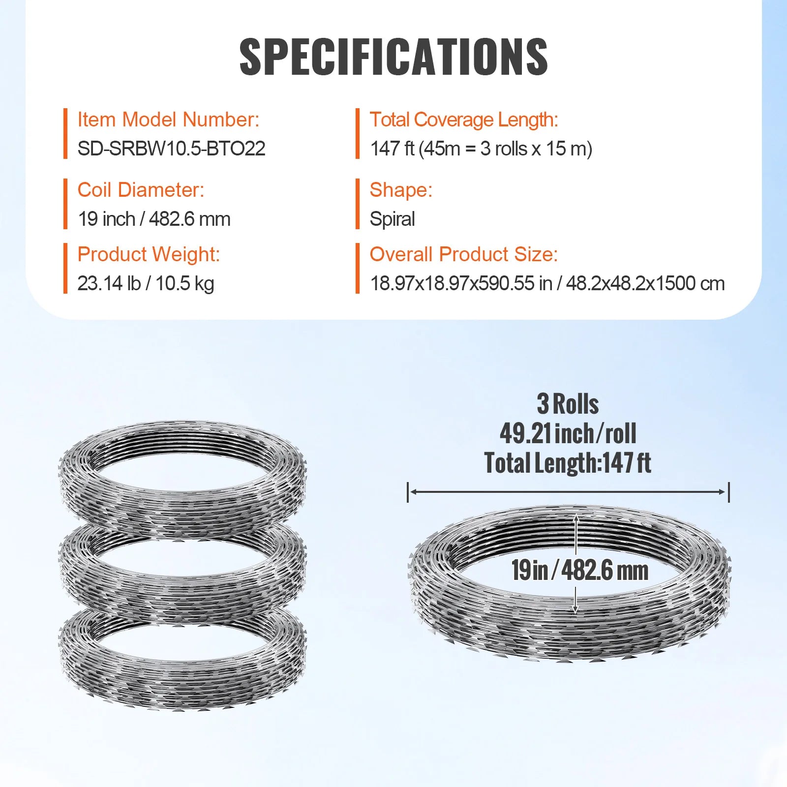 SucceBuy Razor Wires Razor Barbed Wire Razor Wire Fencing Fence Double Spiral Barbed Wire Galvanized Wire Rolls Razor for Garden