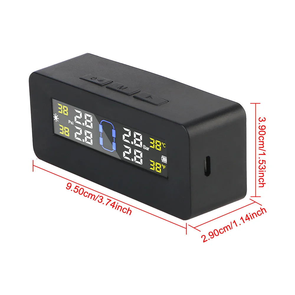 Solar TPMS Tire Pressure Monitoring System with External Sensors